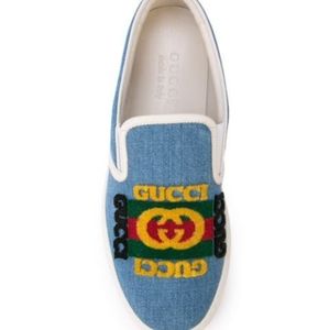 NIB Men's Gucci Denim Dublin Skate Shoes Size 11